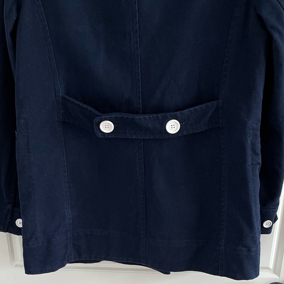 J. Crew Peacoat Heavyweight Cotton Twill Double Breasted Button Up Size 12 Navy - Picture 11 of 16